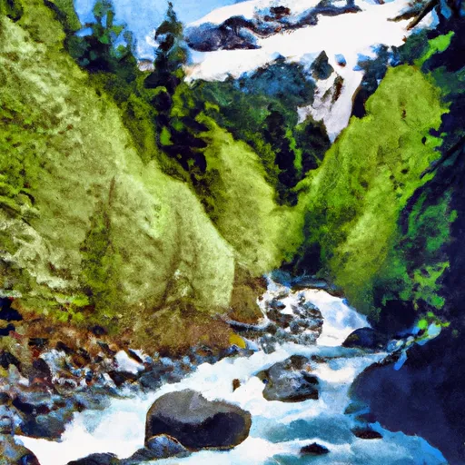 Headwaters At About 4500 Feet In The Queets Basin From Glaciers On The